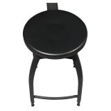 Black Metal Stool with Backrest
