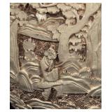 Vintage Carved Lidded Urn with Asian Motif