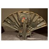 Vintage HSIN YIH Quartz Fan Clock with Floral Design