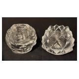 Assorted Vintage Crystal and Clear Glass Platter, Dishes and Candle Holders Collection