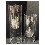 Assorted Vintage Crystal and Clear Glass Platter, Dishes and Candle Holders Collection