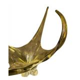 Vintage Chulet Art Glass Sculpture Signed Abstract Centerpiece
