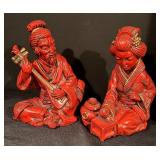 Pair of Vintage Universal Red Asian Style Statues