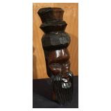 Set of 3 Vintage Carved Wooden Head Sculptures