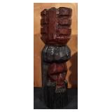 Set of 3 Vintage Carved Wooden Head Sculptures