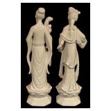 Pair of Vintage White Porcelain Asian Figurines