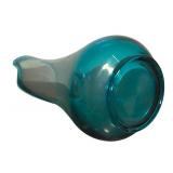 Vintage Mid Century Blue Swung Glass Vase