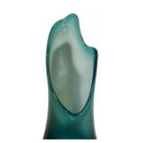 Vintage Mid Century Blue Swung Glass Vase