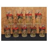 Set of 8 Vintage Pheasant Glasses