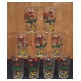 Set of 8 Vintage Pheasant Glasses