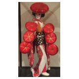 Vintage Japanese Geisha Doll in Display Case