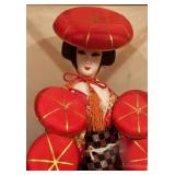 Vintage Japanese Geisha Doll in Display Case