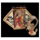Asian Style Decor with Dragon Motif and Geisha Design