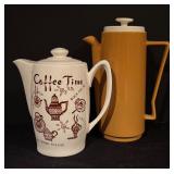 Set of 2 Vintage Coffee Pots One Musical