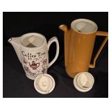 Set of 2 Vintage Coffee Pots One Musical