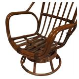 Vintage Bamboo Swivel Chair