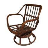 Vintage Bamboo Swivel Chair