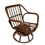 Vintage Bamboo Swivel Chair