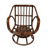 Vintage Bamboo Swivel Chair