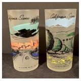 Set of 4 Vintage Frosted California Scenes Highball Glasses