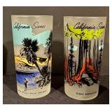 Set of 4 Vintage Frosted California Scenes Highball Glasses