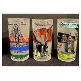 Set of 4 Vintage Frosted California Scenes Highball Glasses