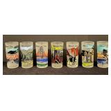 Set of 4 Vintage Frosted California Scenes Highball Glasses