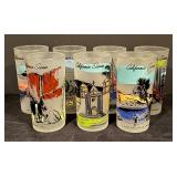 Set of 4 Vintage Frosted California Scenes Highball Glasses