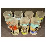Set of 4 Vintage Frosted California Scenes Highball Glasses