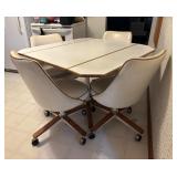 Vintage Drop-Leaf Kitchen Table with 4 Swivel Chairs
