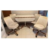 Vintage Drop-Leaf Kitchen Table with 4 Swivel Chairs