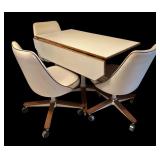 Vintage Drop-Leaf Kitchen Table with 4 Swivel Chairs