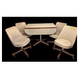 Vintage Drop-Leaf Kitchen Table with 4 Swivel Chairs