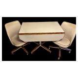 Vintage Drop-Leaf Kitchen Table with 4 Swivel Chairs