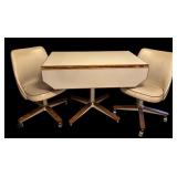 Vintage Drop-Leaf Kitchen Table with 4 Swivel Chairs