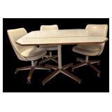 Vintage Drop-Leaf Kitchen Table with 4 Swivel Chairs