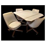 Vintage Drop-Leaf Kitchen Table with 4 Swivel Chairs