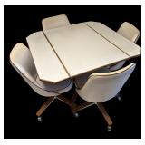 Vintage Drop-Leaf Kitchen Table with 4 Swivel Chairs