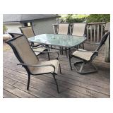Glass Top Patio Table with 6 Chairs