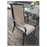 Glass Top Patio Table with 6 Chairs