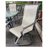 Glass Top Patio Table with 6 Chairs