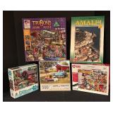 Collection of 5 Jigsaw Puzzles Assorted Themes