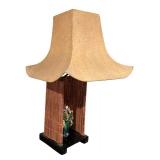 Asian Style Vintage Lamp with Ceramic Figure