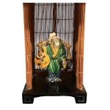 Asian Style Vintage Lamp with Ceramic Figure