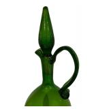 Vintage Green Glass Pitcher and Vase