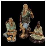 Set of 3 Asian Style Ceramic Figurines