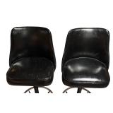 Pair of Vintage Black Swivel Stools