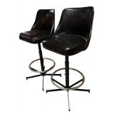 Pair of Vintage Black Swivel Stools