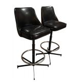 Pair of Vintage Black Swivel Stools