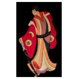 Pair of Asian Style Fabric Wall Decor Figures
